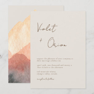 Invitation Élégant Mariage de montagnes manuscrites