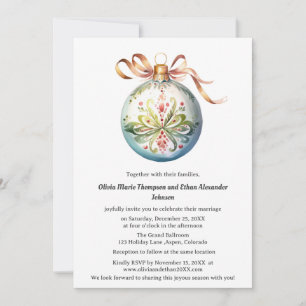 Invitation Élégant Mariage de Noël