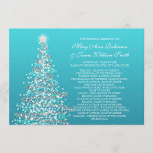 Invitation Élégant Mariage de Noël Turquoise