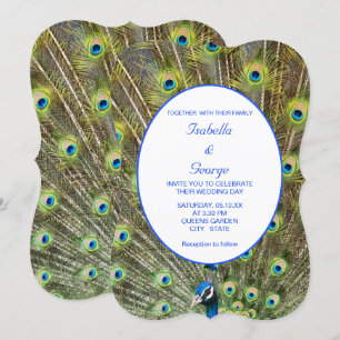 Invitation Élégant Mariage de Peacock