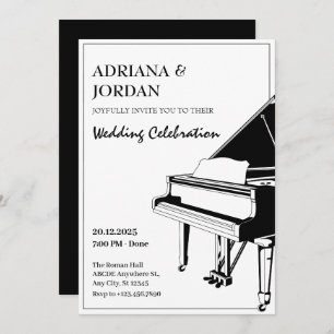 Invitation Élégant mariage de piano
