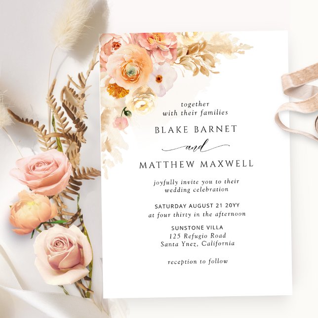 Invitation Élégant Mariage de purée et de champagne (Créateur téléchargé)