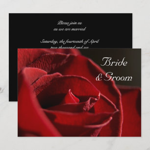 Invitation Élégant Mariage de Rose rouge