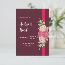 Élégant Mariage de roses rouges et roses