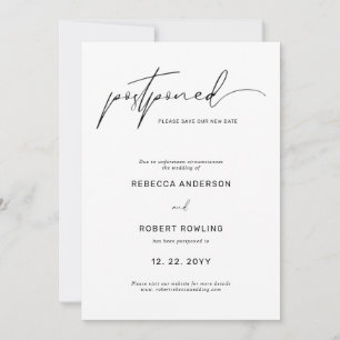 Invitation Élégant Mariage de script moderne date report
