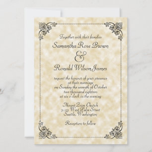 Invitation Élégant Mariage de style papier de parchemin de br