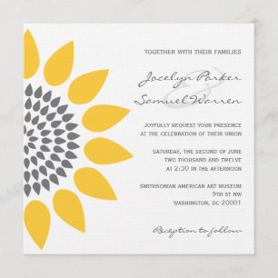 Invitation Élégant Mariage de tournesol