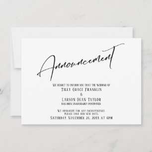 Invitation Élégant Mariage d'écriture manuscrite retard Faire