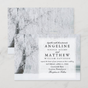 Invitation Élégant mariage des flocons de neige de Winter Won