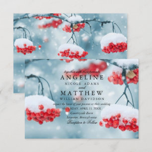 Invitation Élégant mariage des flocons de neige de Winter Won