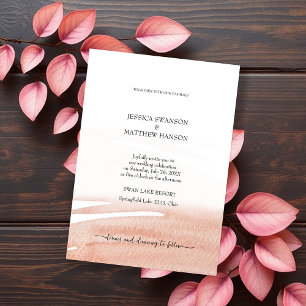 Invitation Élégant Mariage d'été corail