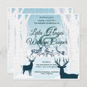 Invitation Elégant Mariage d'hiver turquoise bleu clair