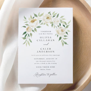 Invitation Élégant Mariage d'ivoire rustique et d'arche flora