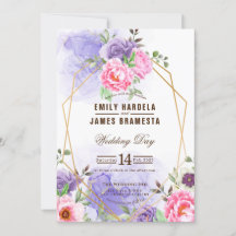 Elégant Mariage encadré d'aquarelle florale