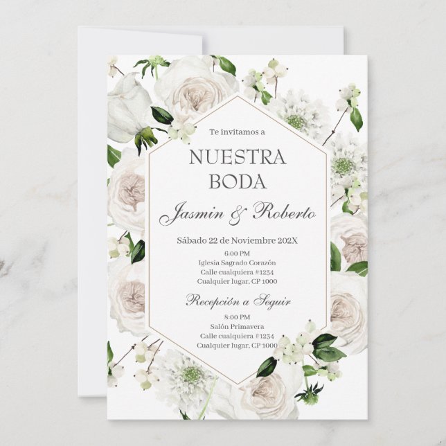 Invitation Élégant Mariage espagnol (Devant)