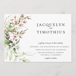 Invitation Élégant Mariage Fleur sauvage