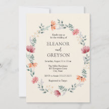 Elégant mariage fleur sauvage aquarelle