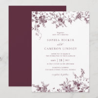 Elégant mariage floral Bourgogne Merlot Vintage
