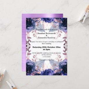 INVITATION ÉLÉGANT MARIAGE FLORAL DE TEXTURE PURPLE