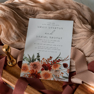 Invitation Élégant Mariage floral d'été et d'automne de Bohêm