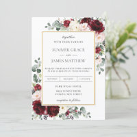 Élégant Mariage floral d'ivoire rose de Bourgogne