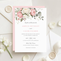 Élégant Mariage Floral Rose Pâle et Verdure