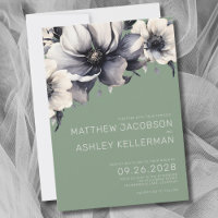 Élégant mariage floral vert sauge moderne