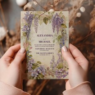 Invitation Elégant Mariage floral Wisteria