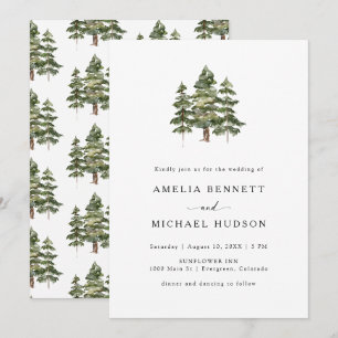 Invitation Élégant Mariage forestier