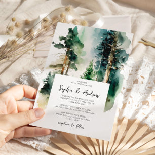 Invitation Élégant Mariage forestier