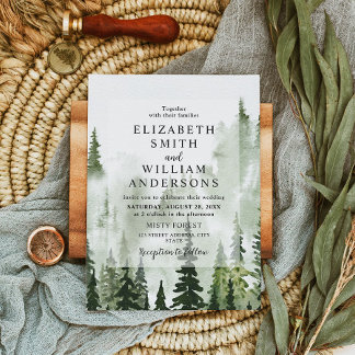 Invitation Élégant Mariage forestier