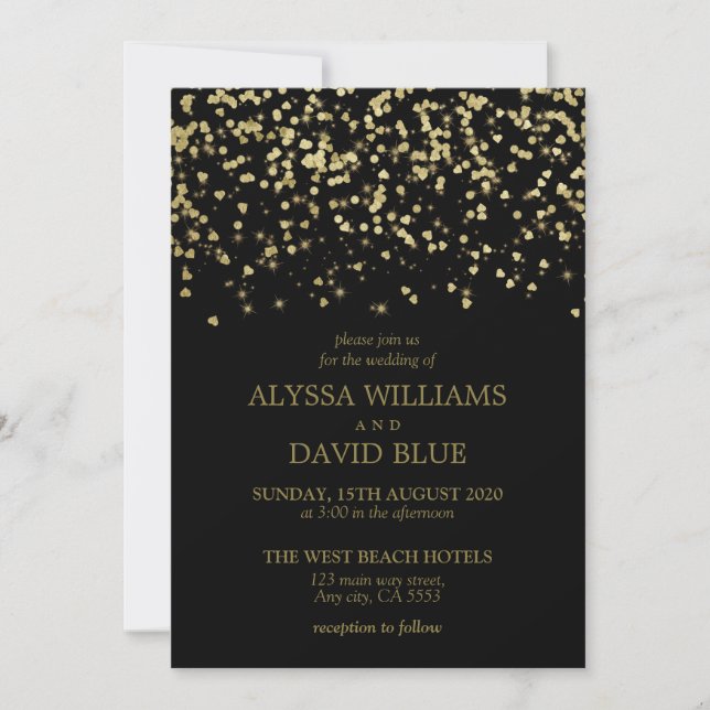 Invitation Elégant Mariage Gold Faux de luxe (Devant)