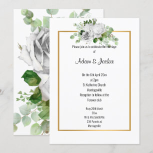 Invitation Élégant MARIAGE GOLD Rose blanc