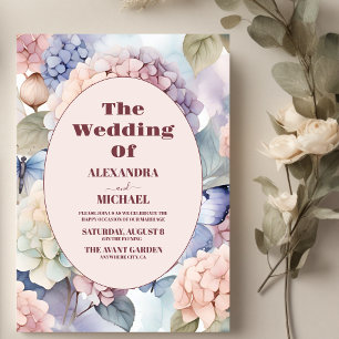 Invitation Élégant Mariage Hydrangea