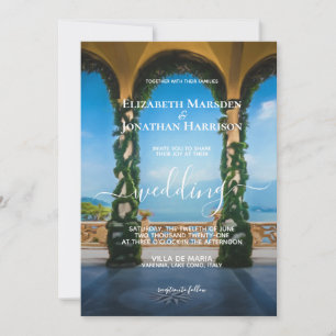 Invitation Élégant Mariage italien Arches Lake Côme