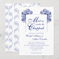 Élégant Mariage juif Vintage de la Chuppah bleue