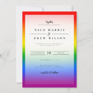 Invitation Élégant Mariage LGBTQ+ Pride