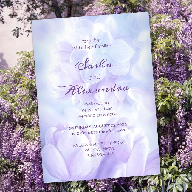 Invitation Élégant Mariage Lilac violet clair (Créateur téléchargé)
