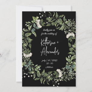 Invitation Élégant mariage Lily à fleurs noires
