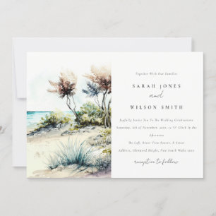 Invitation Elégant Mariage marin de la plage de Palm Plage Du