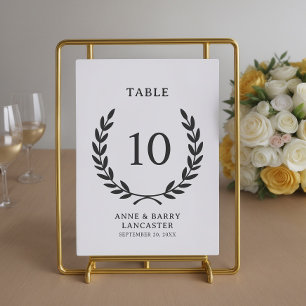 Invitation Élégant Mariage minimal de gerbe Laurel Numéro de
