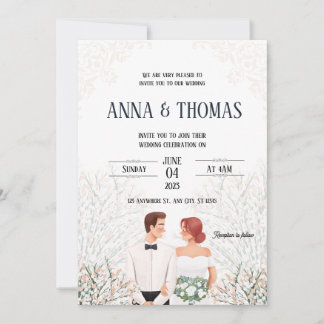 Invitation Élégant Mariage minimaliste blanc