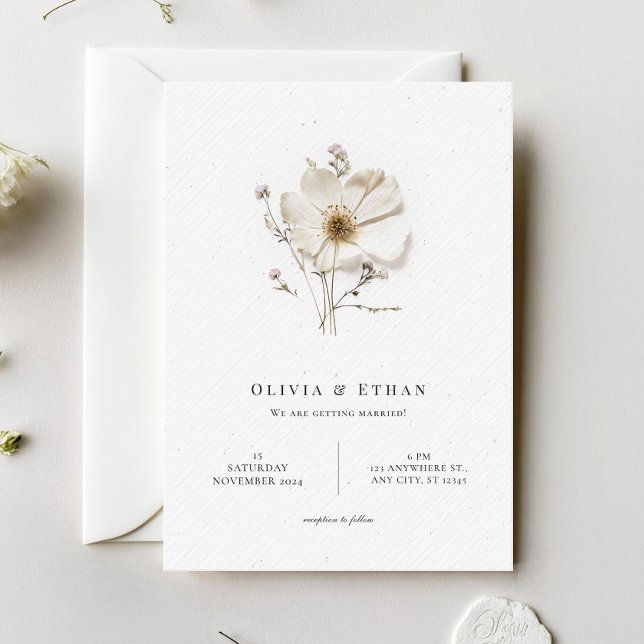 Invitation Élégant Mariage minimaliste chic (Créateur téléchargé)