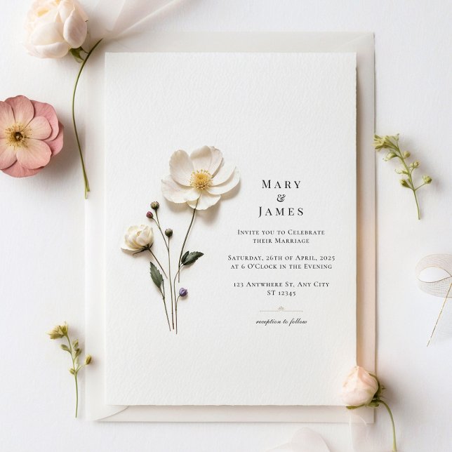 Invitation Élégant Mariage minimaliste chic (Créateur téléchargé)