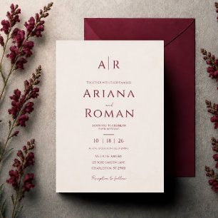 Invitation Élégant mariage moderne minimaliste Cerise Vanille