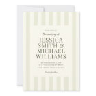 Élégant Mariage moderne vert olive rayé