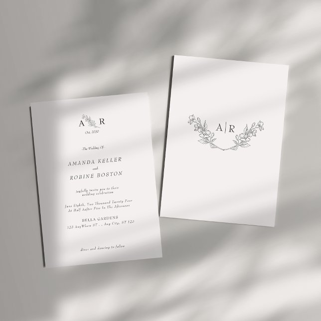 Invitation Élégant Mariage Monogramme (Créateur téléchargé)