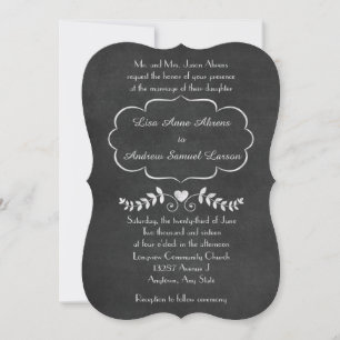 Invitation Élégant Mariage officiel du tableau de bord