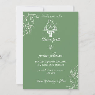 Invitation élégant mariage orange brûlé en terre cuite modern