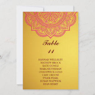 Invitation Élégant Mariage Paisley Or Plan de siège Invitat